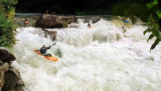 Whitewater kayak on rapid in Cheoah River