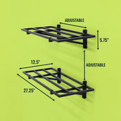 1' x 2' Bristol Garage Wall Mount Shelves | 2 Pack | Black, Wall Mounted, StoreYourBoard, , , at Festive Water Paddlesports