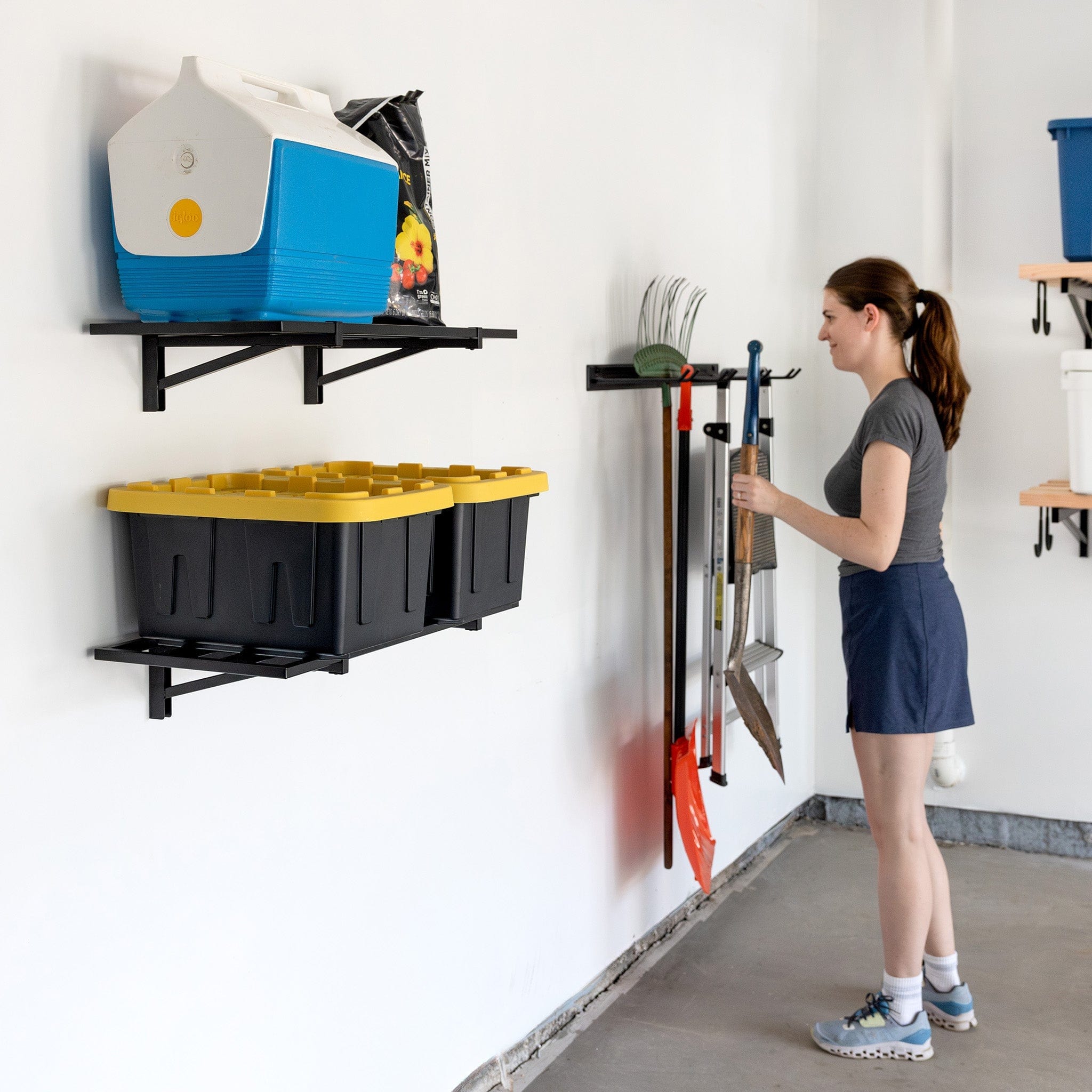 1' x 2' Bristol Garage Wall Mount Shelves | 2 Pack | Black, Wall Mounted, StoreYourBoard, , , at Festive Water Paddlesports