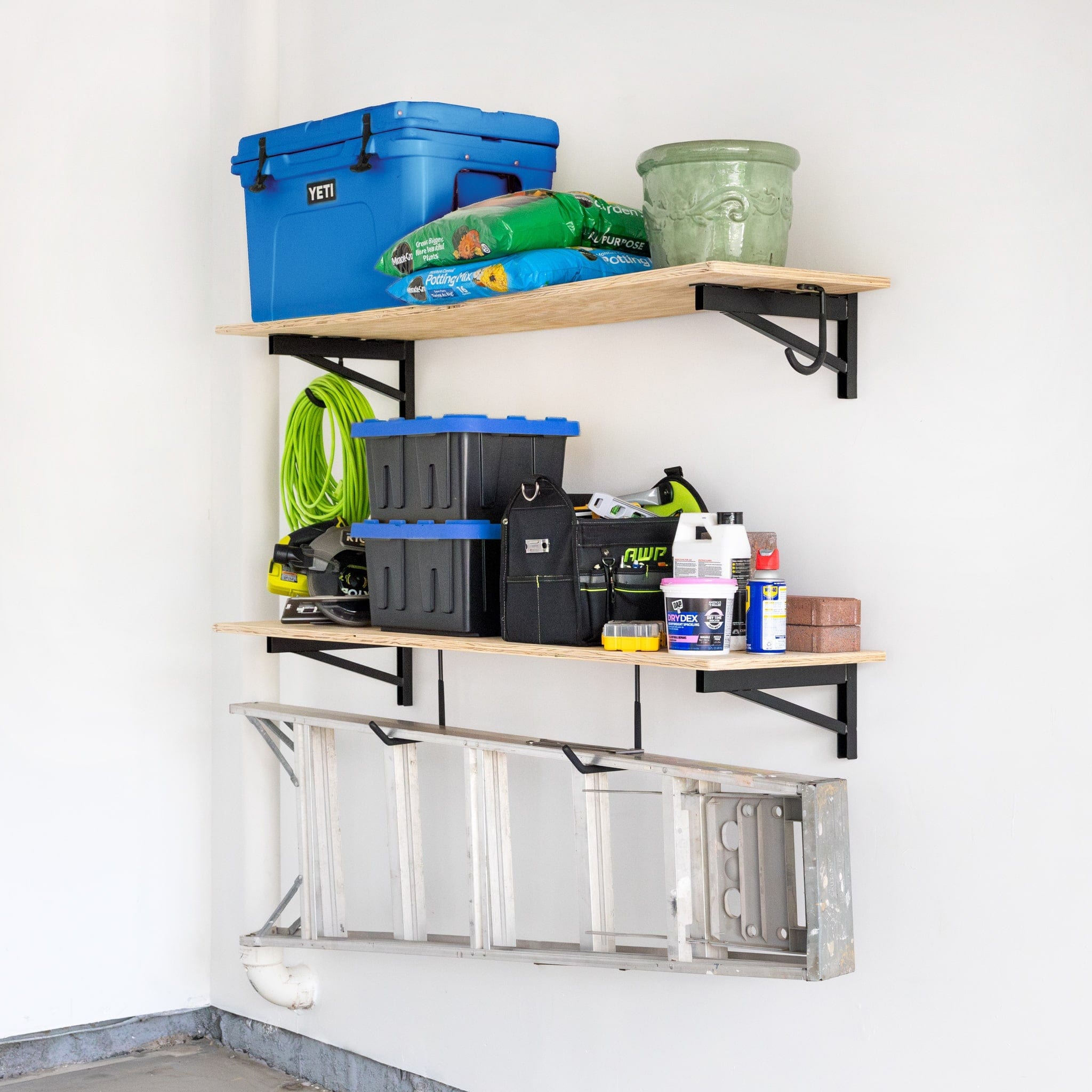 1' x 4' DIY Wall Shelf Brackets | Heavy Duty Garage Wall Shelves, Wall Mounted, StoreYourBoard, , , at Festive Water Paddlesports