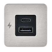 Scanstrut TILE USB-A/USB-C Interior Charging Socket - 12/24V - Stainless Steel Bezel [SC-TILE-11]