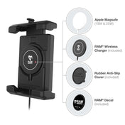 Ram Mount RAM Quick-Grip Pro XL w/Ball  Qi2 15W Wireless Charger [RAM-HOL-PD7B-W2MU]