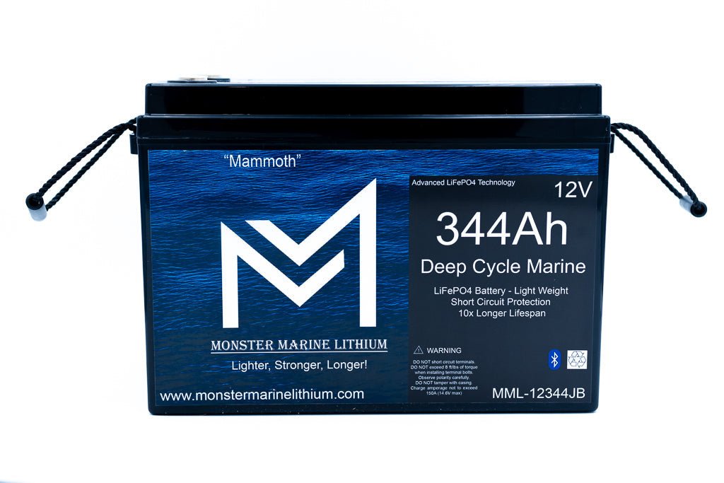 12v 344Ah Lithium Deep cycle MML-12344B Bluetooth, 12V Batteries, Monster Marine Lithium, at Festive Water Paddlesports