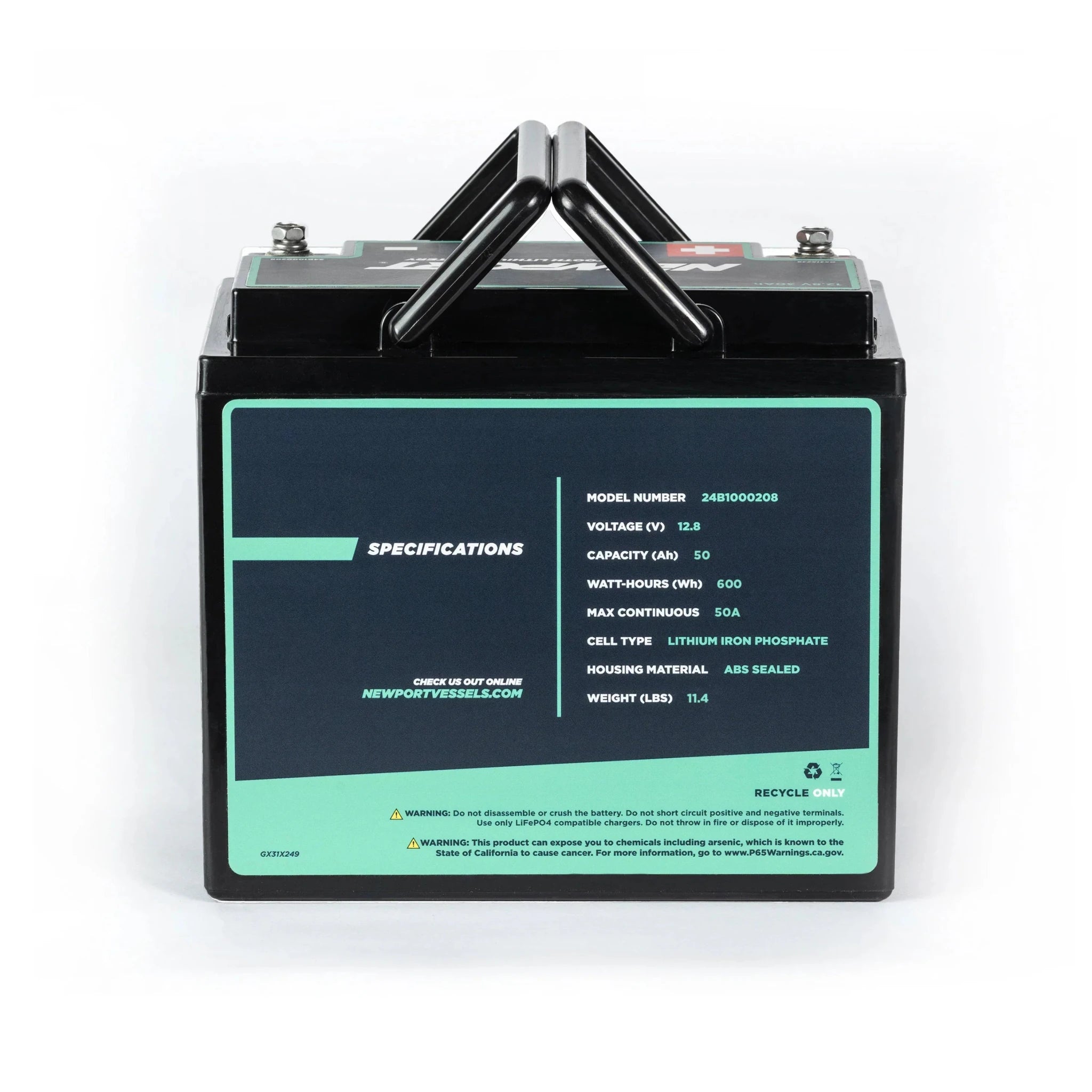 12V 50Ah Lithium LiFePO4 Battery, Battery, Newport Wholesale, at Festive Water Paddlesports