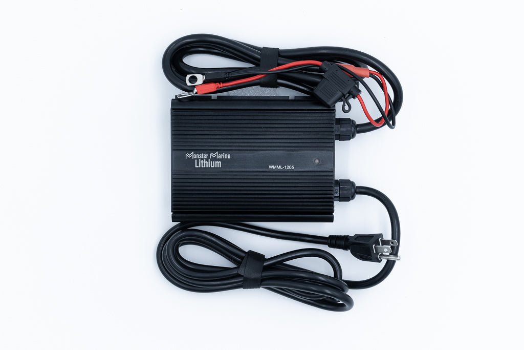 12v 5a waterproof charger, Chargers, Monster Marine Lithium, at Festive Water Paddlesports