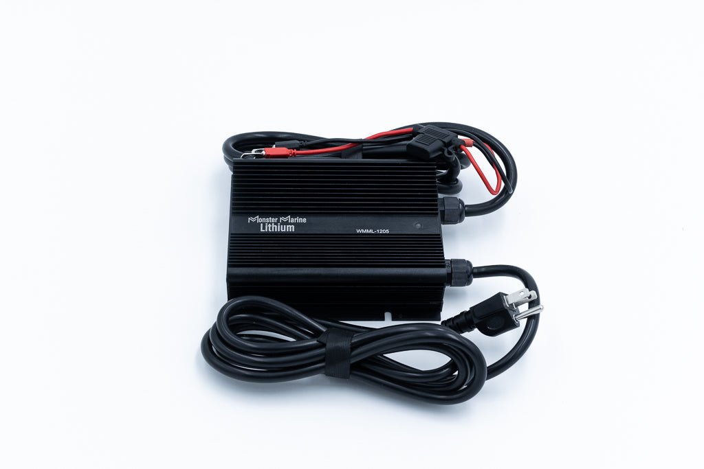 12v 5a waterproof charger, Chargers, Monster Marine Lithium, at Festive Water Paddlesports