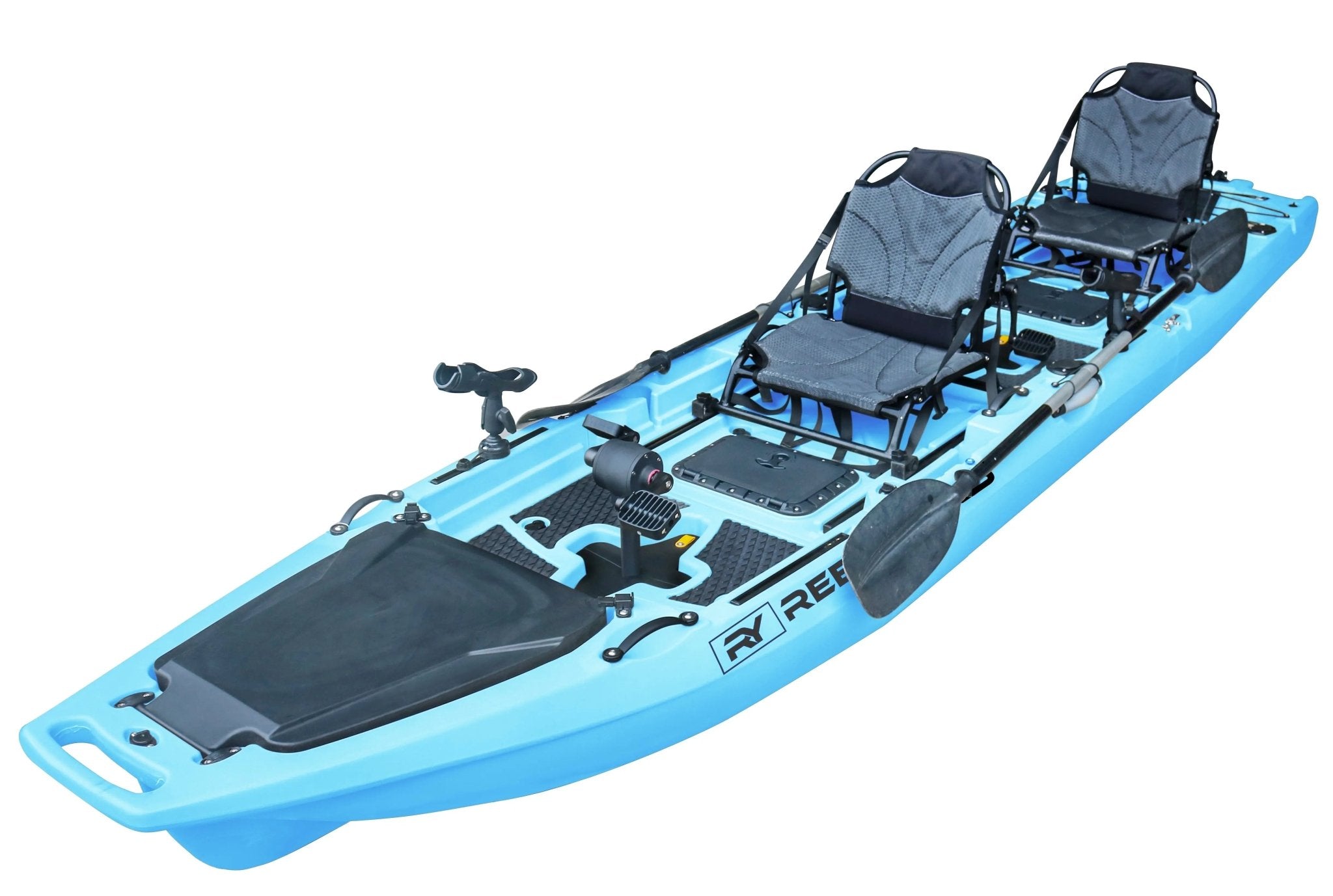 13.8ft Rocket Propeller Drive Tandem & Solo Modular Fishing Kayak | Propeller Drive | 550lbs Capacity | 3 Piece, Fishing Kayak, ReelYaks, Iceberg in 8 - 11 weeks at Festive Water Paddlesports