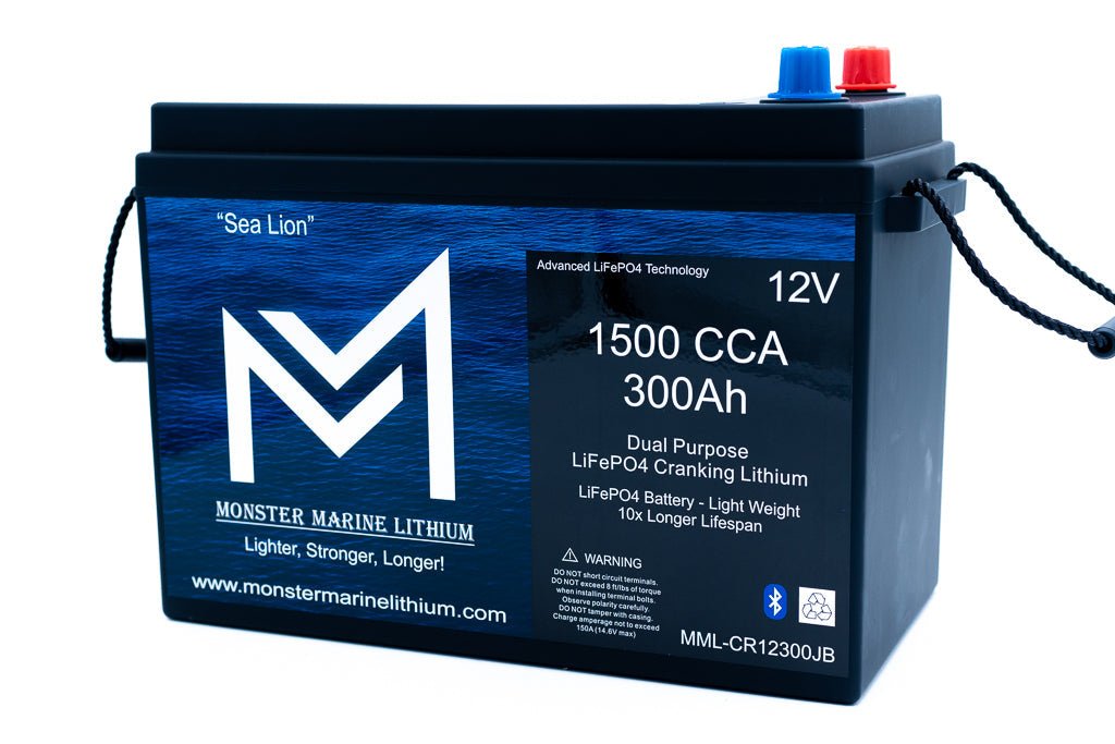 1500 CCA 300AH Dual Purpose Cranking Lithium Bluetooth "Sea Lion", Cranking Lithium, Monster Marine Lithium, at Festive Water Paddlesports