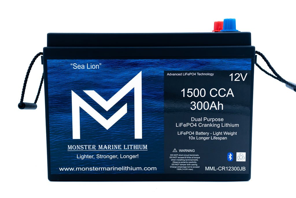 1500 CCA 300AH Dual Purpose Cranking Lithium Bluetooth "Sea Lion", Cranking Lithium, Monster Marine Lithium, at Festive Water Paddlesports