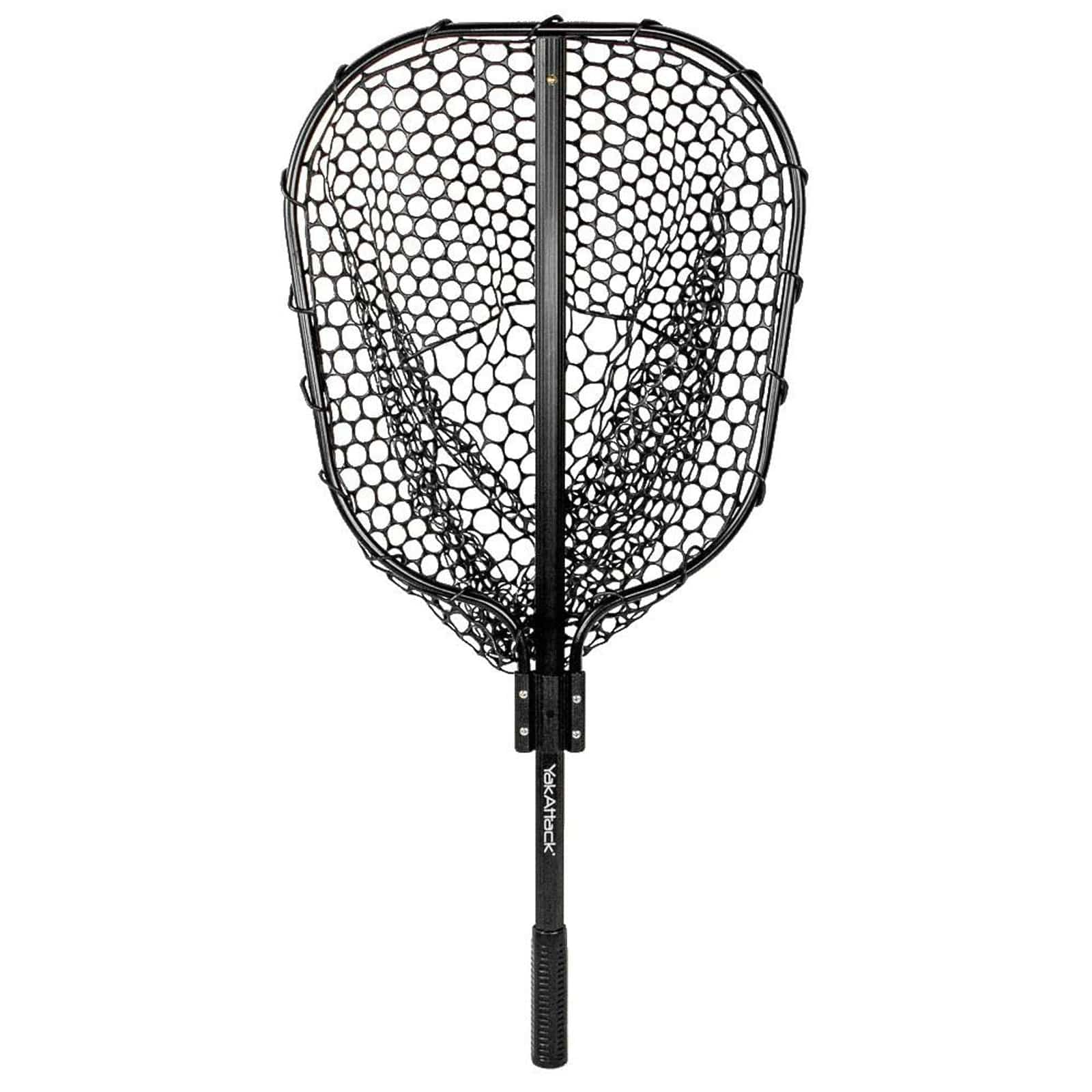 YakAttack 16"x19" Landing Net with 35.5" Telescoping Handle and Rubber Netting, Black