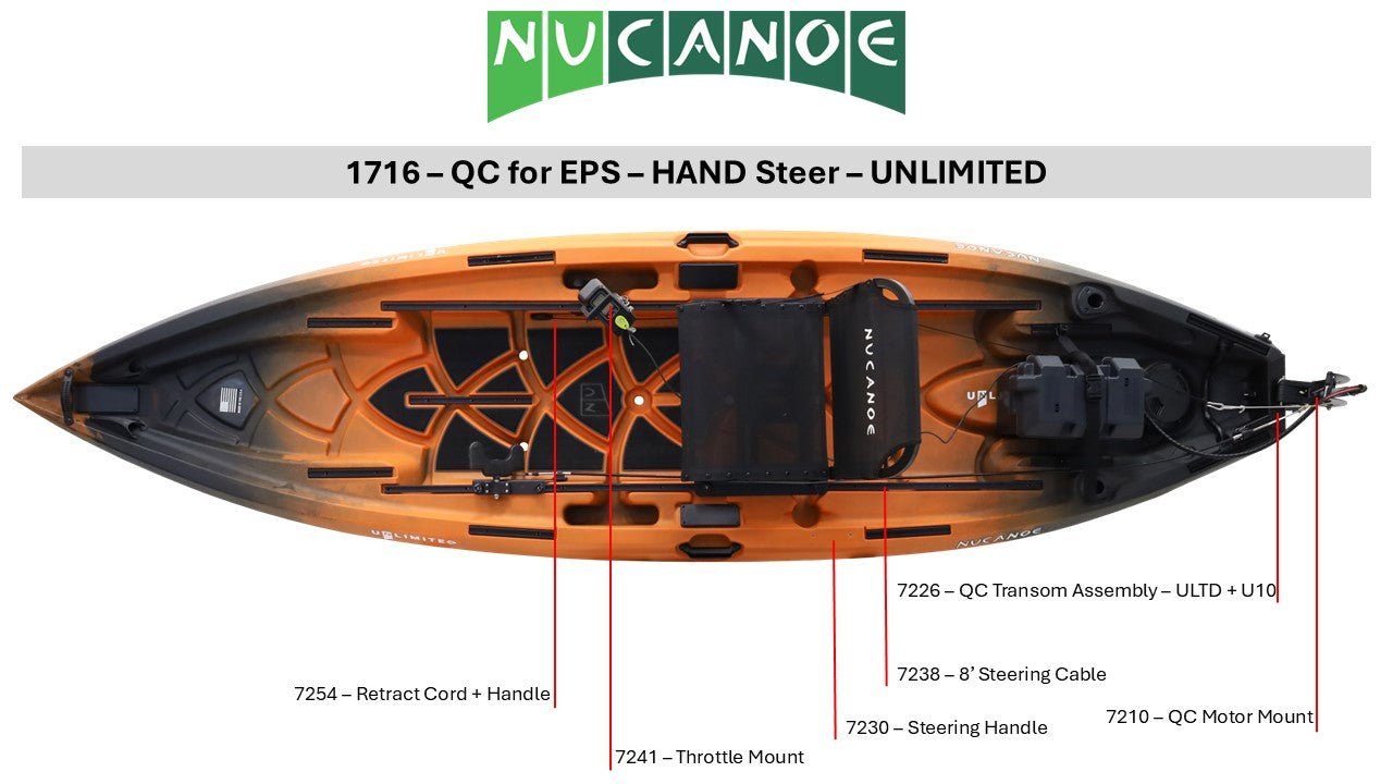1718 - QuickConnect for EPS - HAND Steer - UMAX, , NuCanoe Inc, at Festive Water Paddlesports