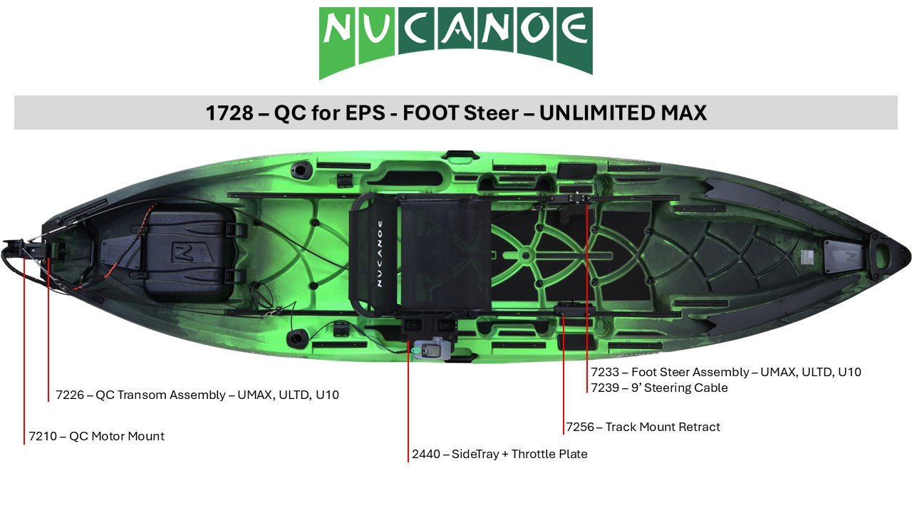 1728 - QuickConnect for EPS - FOOT Steer - UMAX, , NuCanoe Inc, at Festive Water Paddlesports