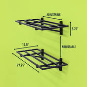 1' x 2' Bristol Garage Wall Mount Shelves | 2 Pack | Black