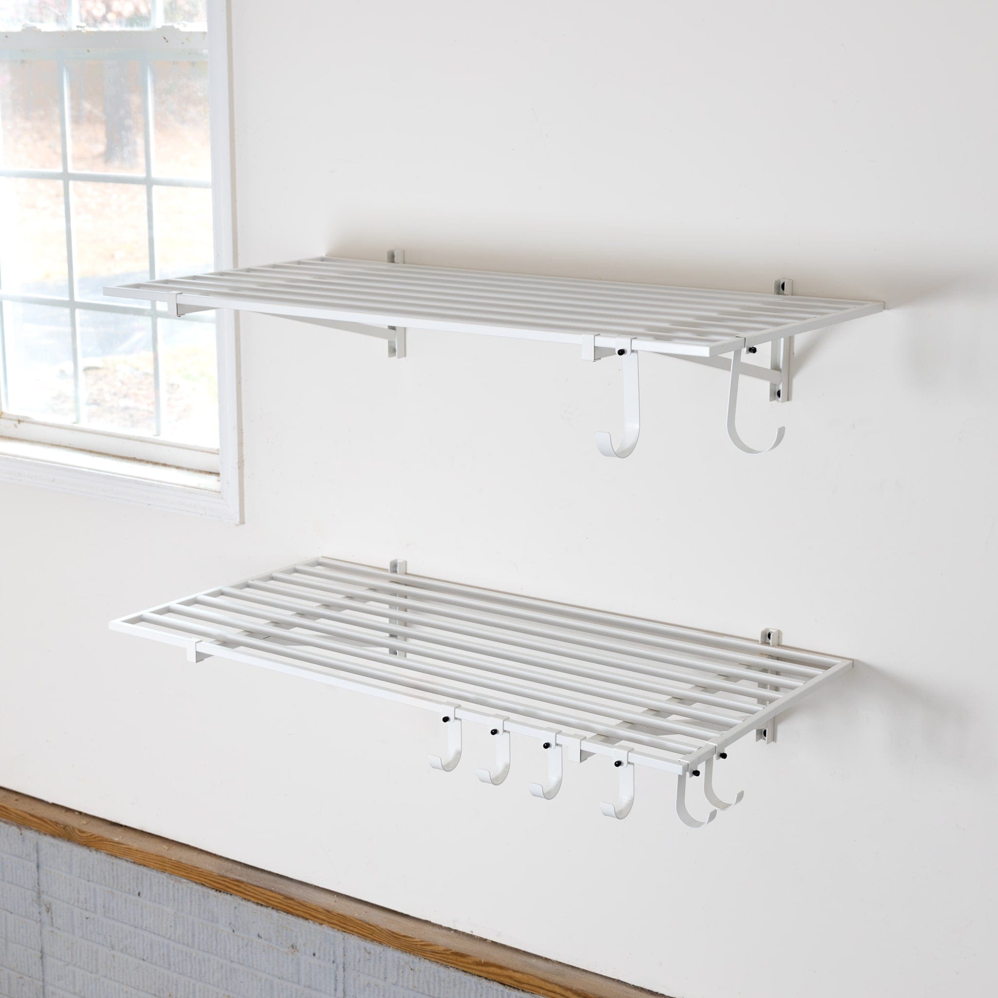 2' x 4' Bristol Garage Wall Mount Shelves | 2 Pack | White, Wall Mounted, StoreYourBoard, , , at Festive Water Paddlesports