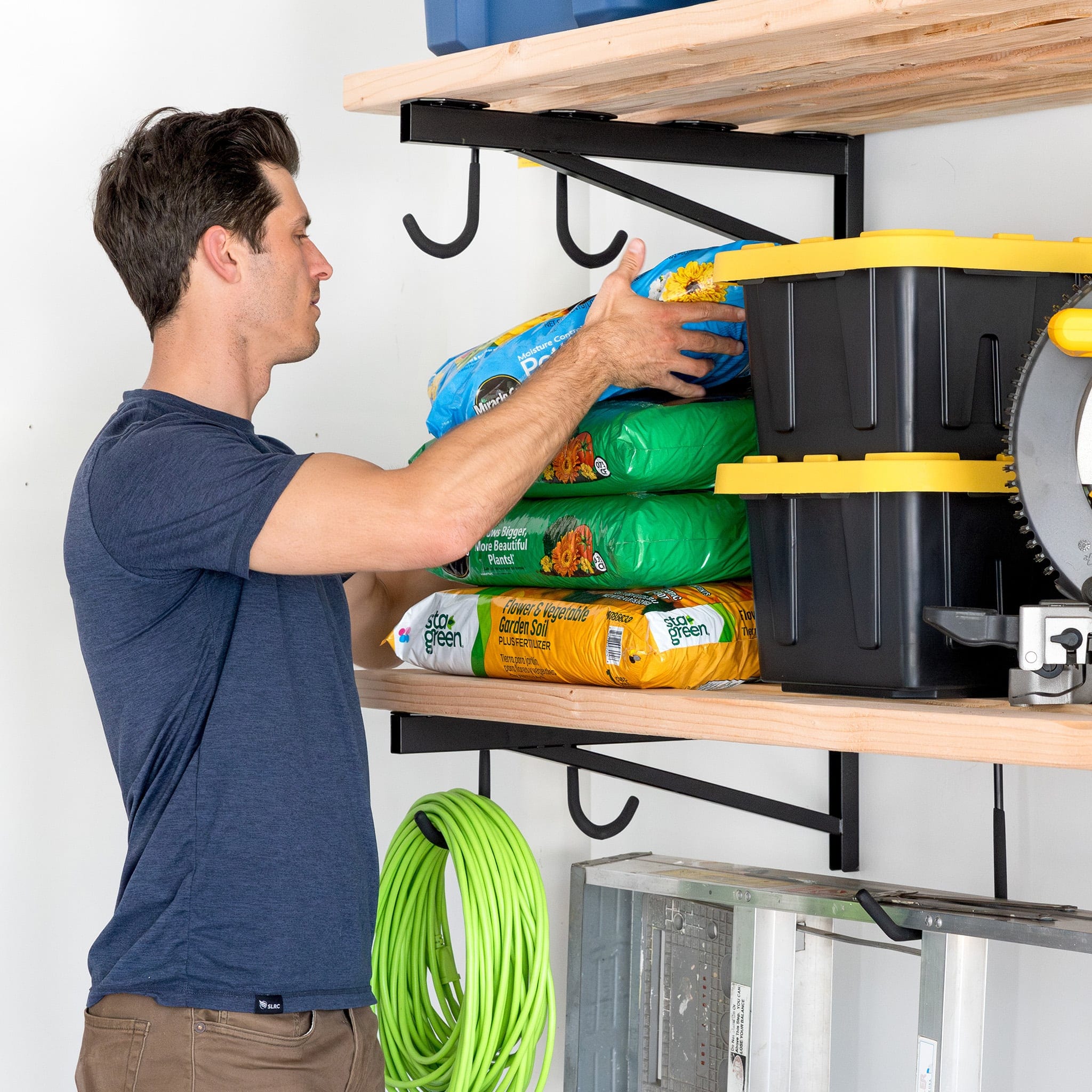 2' x 4' DIY Wall Shelf Brackets | Heavy Duty Garage Wall Shelves, Wall Mounted, StoreYourBoard, , , at Festive Water Paddlesports