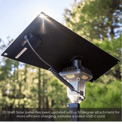 20 Watt Portable Solar Panel w/ LightRanger Receiver, Lighting, Devos Outdoor, at Festive Water Paddlesports