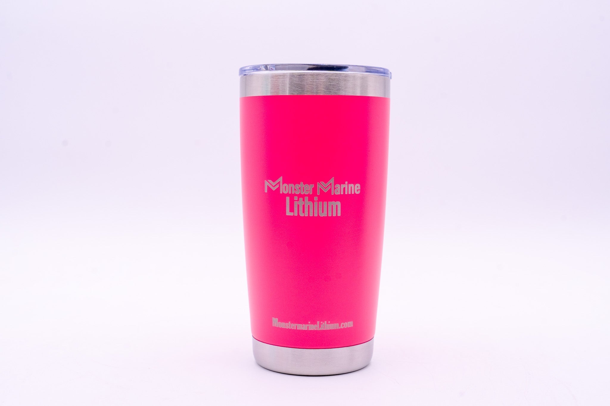 20oz STAINLESS TUMBLERS, , Monster Marine Lithium, HOT PINK at Festive Water Paddlesports