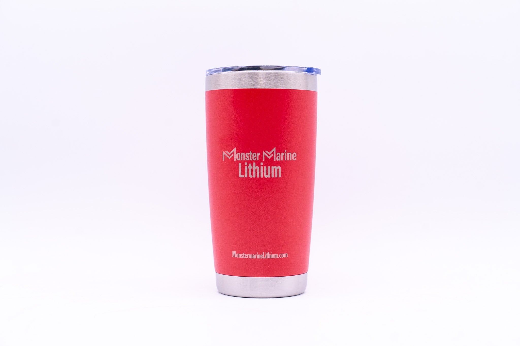 20oz STAINLESS TUMBLERS, , Monster Marine Lithium, RED at Festive Water Paddlesports