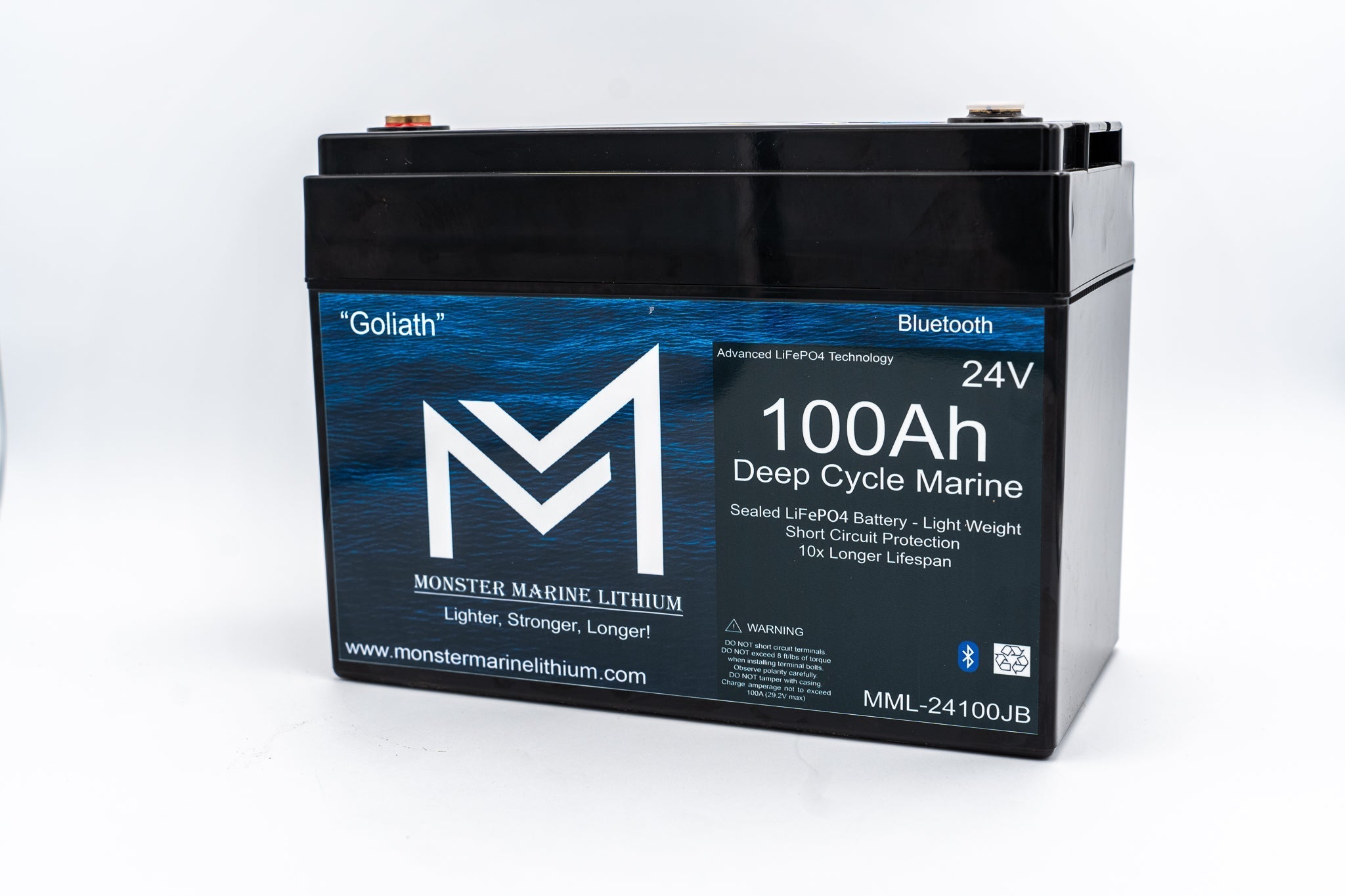 24V 100Ah Lithium Marine Trolling Motor Battery "Goliath" - Bluetooth, , Monster Marine Lithium, at Festive Water Paddlesports