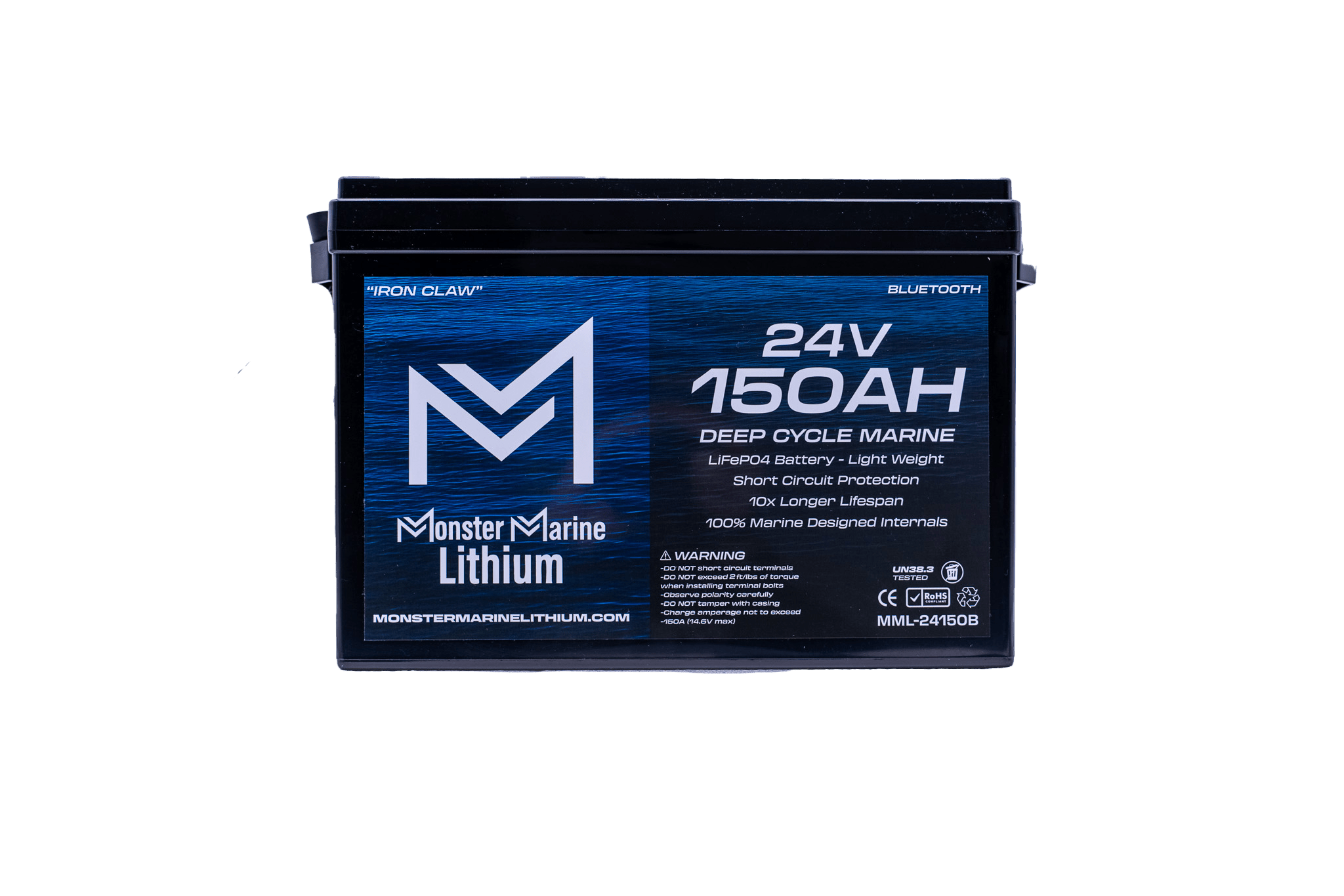 24v 150ah Lithium Marine Trolling Motor Battery "IRON CLAW" - Bluetooth, , Monster Marine Lithium, at Festive Water Paddlesports