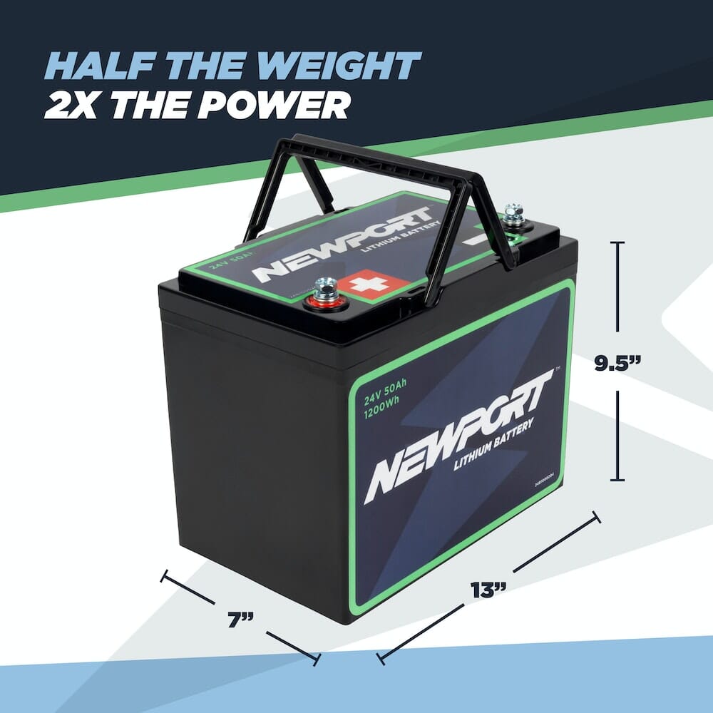 24V 50Ah Lithium LiFePO4 Battery, Battery, Newport Wholesale, at Festive Water Paddlesports