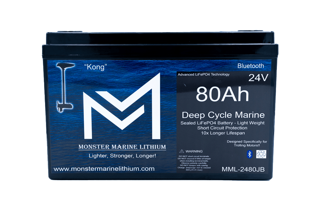 24V 80Ah Lithium Marine Trolling Motor Battery "Kong" - Bluetooth, 24V Battery, Monster Marine Lithium, at Festive Water Paddlesports