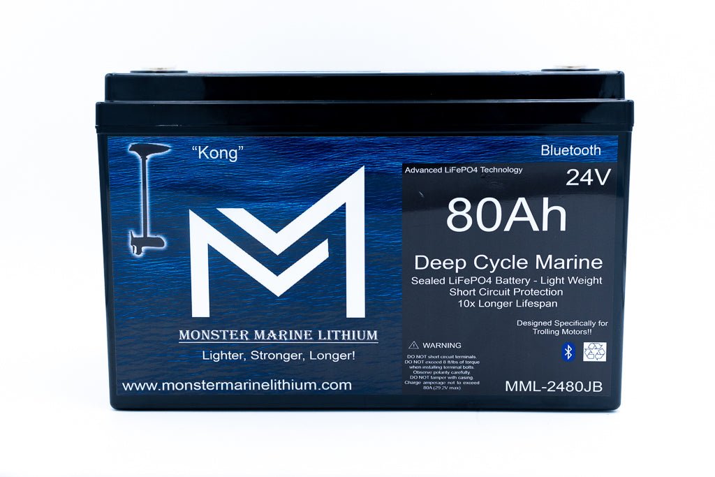 24V 80Ah Lithium Marine Trolling Motor Battery "Kong" - Bluetooth, 24V Battery, Monster Marine Lithium, at Festive Water Paddlesports