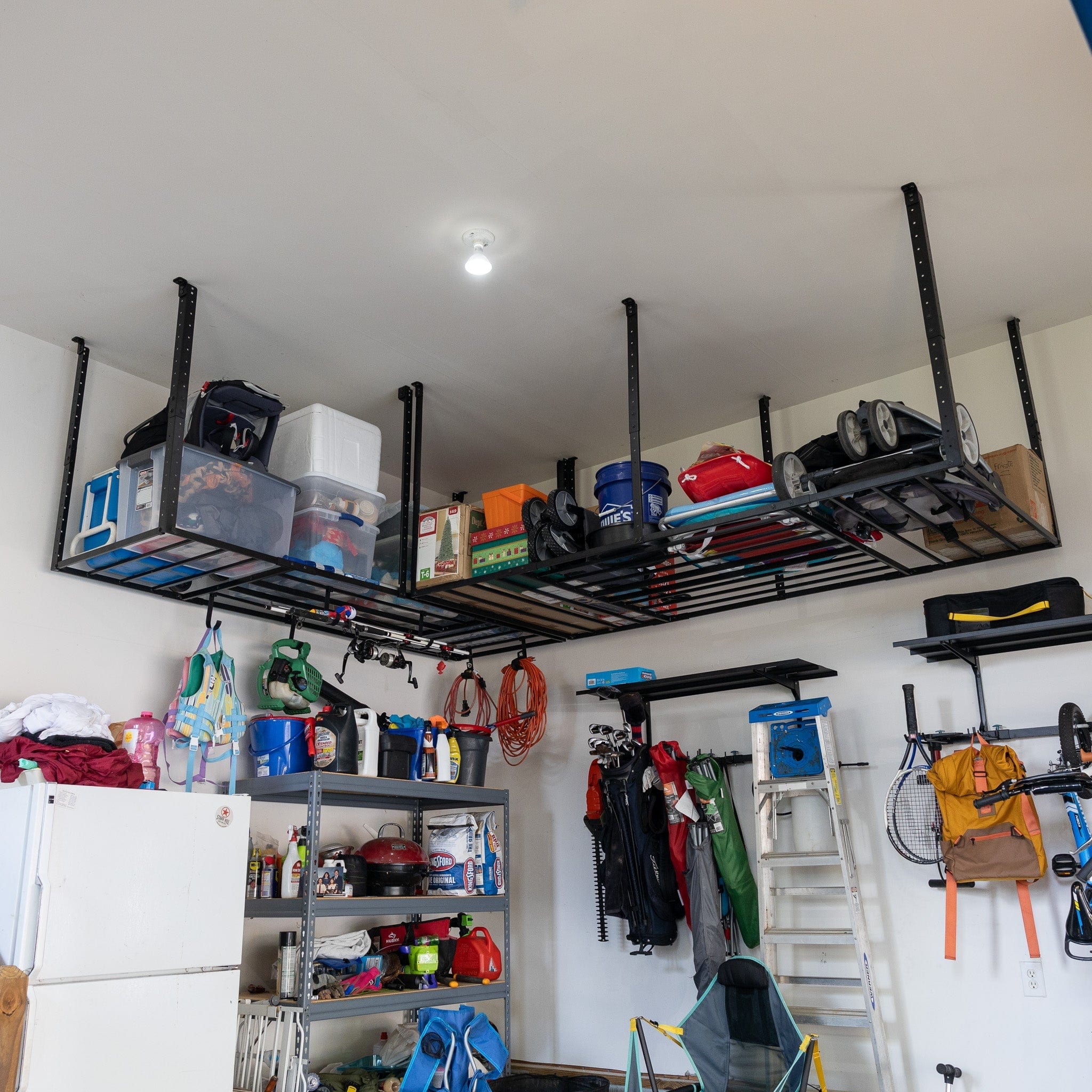3' x 8' Faber Overhead Garage Storage with Hooks | Holds 700 lbs, Ceiling, StoreYourBoard, , , at Festive Water Paddlesports