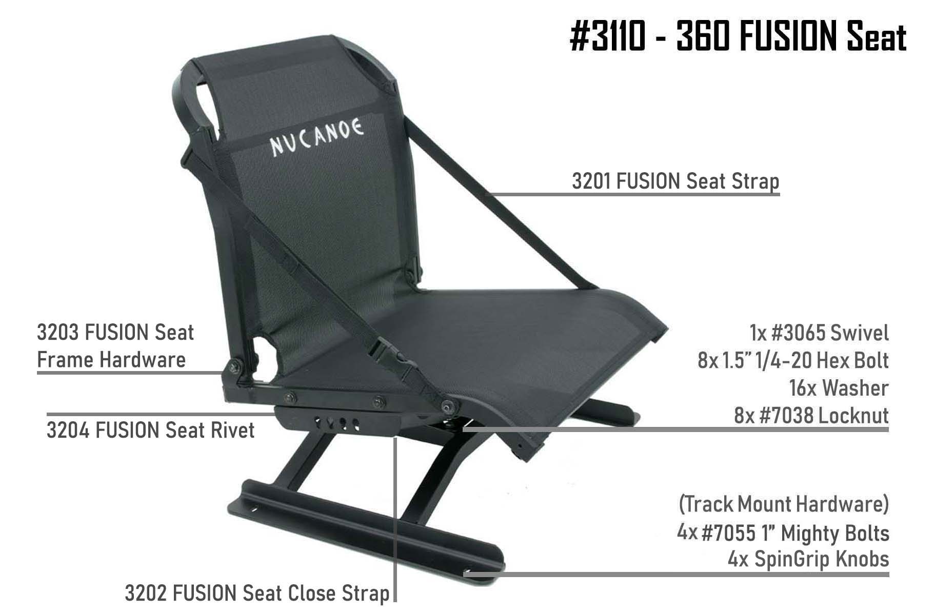 3110SG - 360 Fusion Seat - Shadowgrass, , NuCanoe Inc, , , at Festive Water Paddlesports