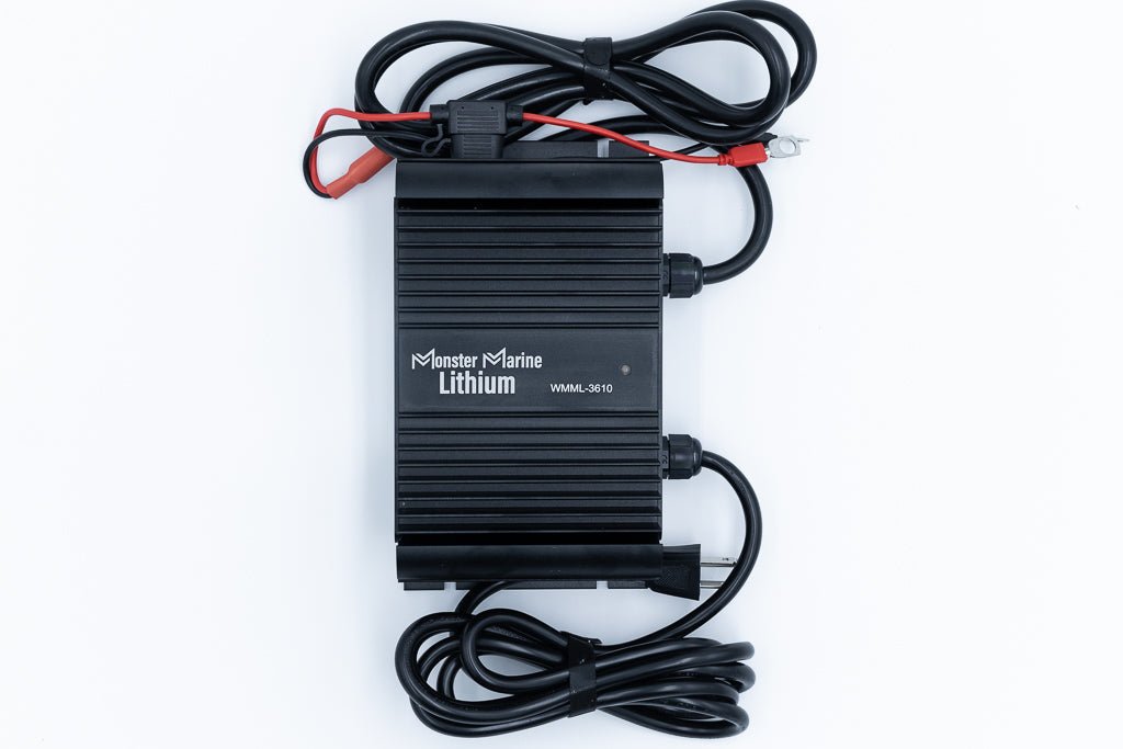 36v 10A Waterproof Lithium Battery Charger, Chargers, Monster Marine Lithium, at Festive Water Paddlesports