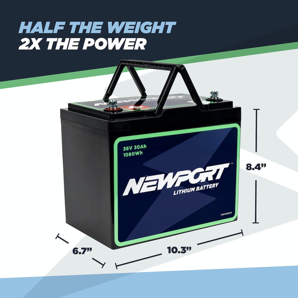 36V 30Ah Lithium LiFePO4 Battery, Battery, Newport Wholesale, at Festive Water Paddlesports