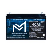 36V 40AH Bluetooth Deep Cycle Lithium Marine Trolling Battery MML-3640B, 36V Battery, Monster Marine Lithium, at Festive Water Paddlesports