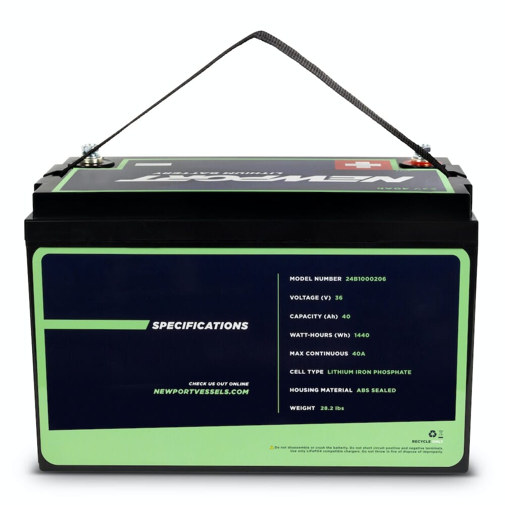 36V 40Ah Extended Range Lithium LiFePO4 Battery, Battery, Newport Wholesale, at Festive Water Paddlesports