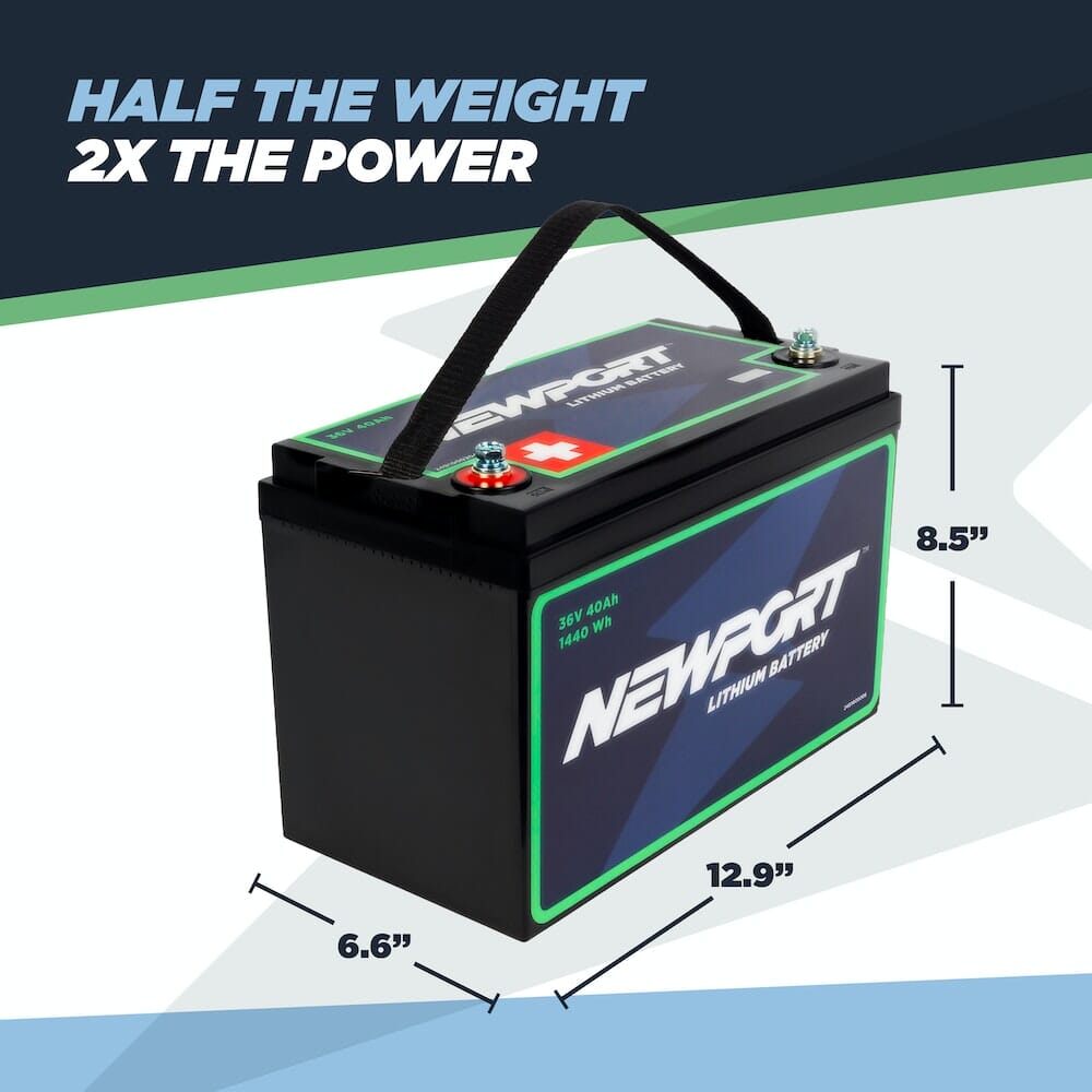36V 40Ah Extended Range Lithium LiFePO4 Battery, Battery, Newport Wholesale, at Festive Water Paddlesports