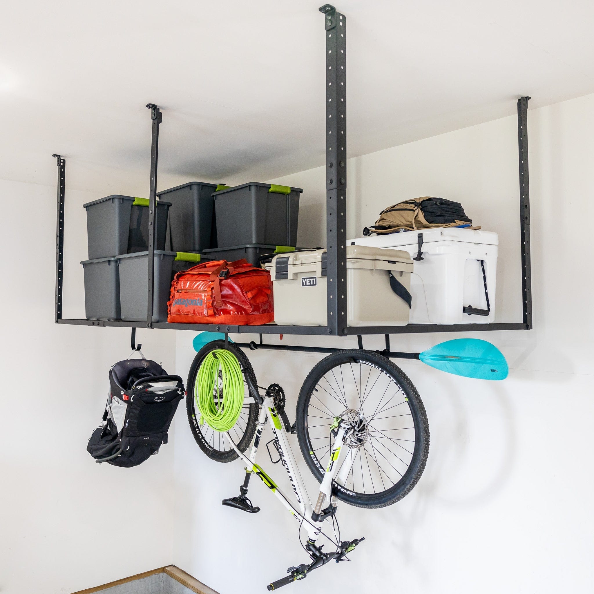 4' x 8' Faber Overhead Garage Storage with Hooks | Holds 700 lbs, Ceiling, StoreYourBoard, , , at Festive Water Paddlesports