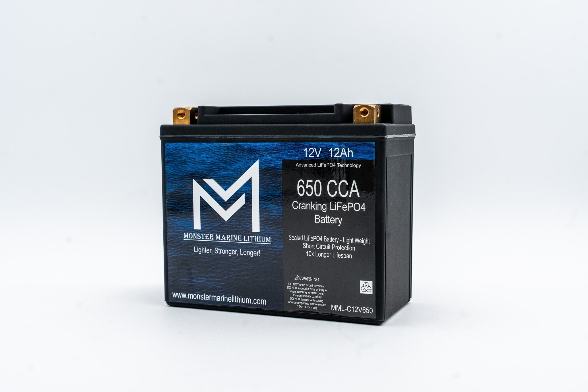 650CCA 12V 12AH Cranking Lithium Battery, , Monster Marine Lithium, at Festive Water Paddlesports
