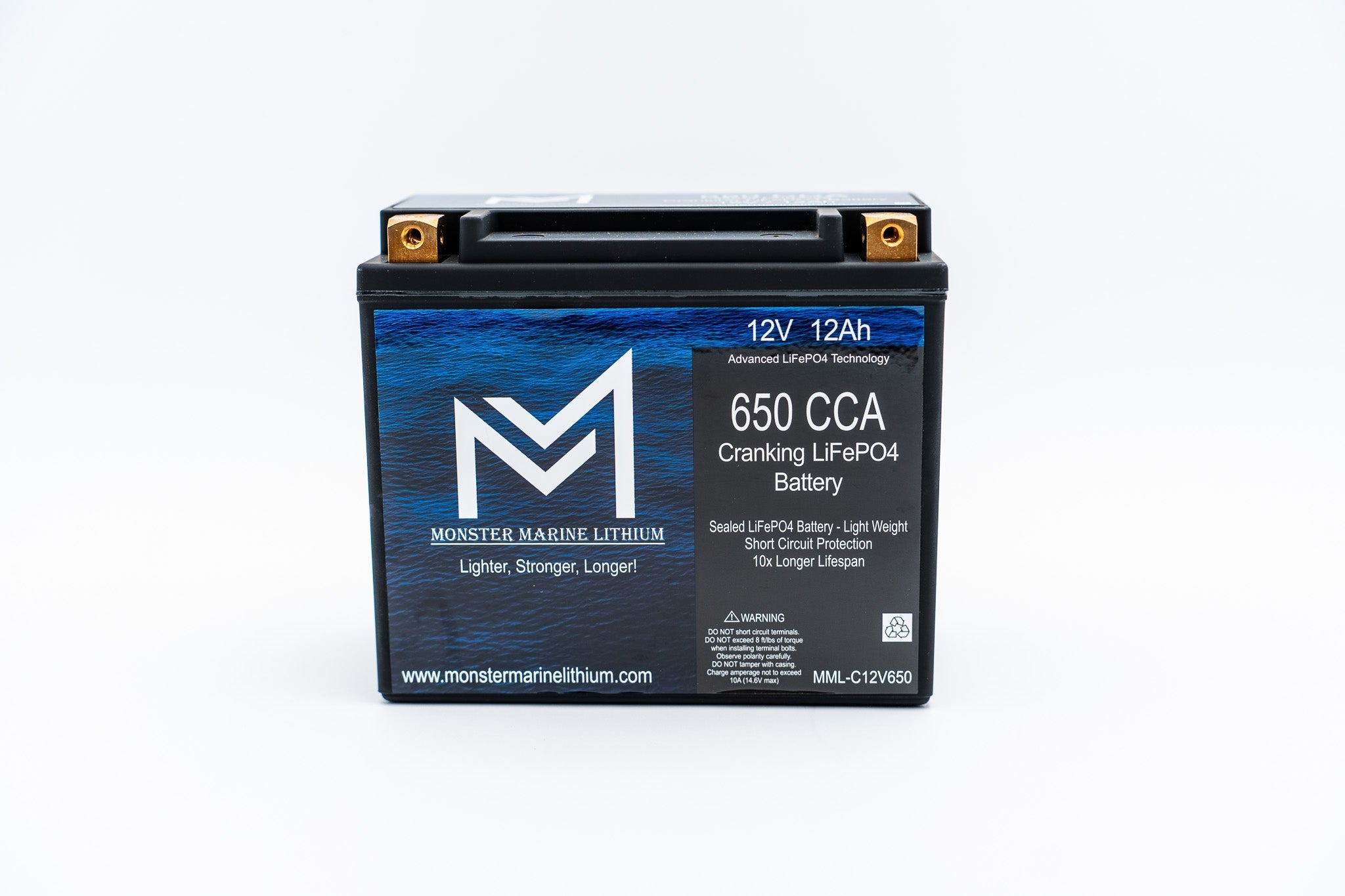 650CCA 12V 12AH Cranking Lithium Battery, , Monster Marine Lithium, at Festive Water Paddlesports
