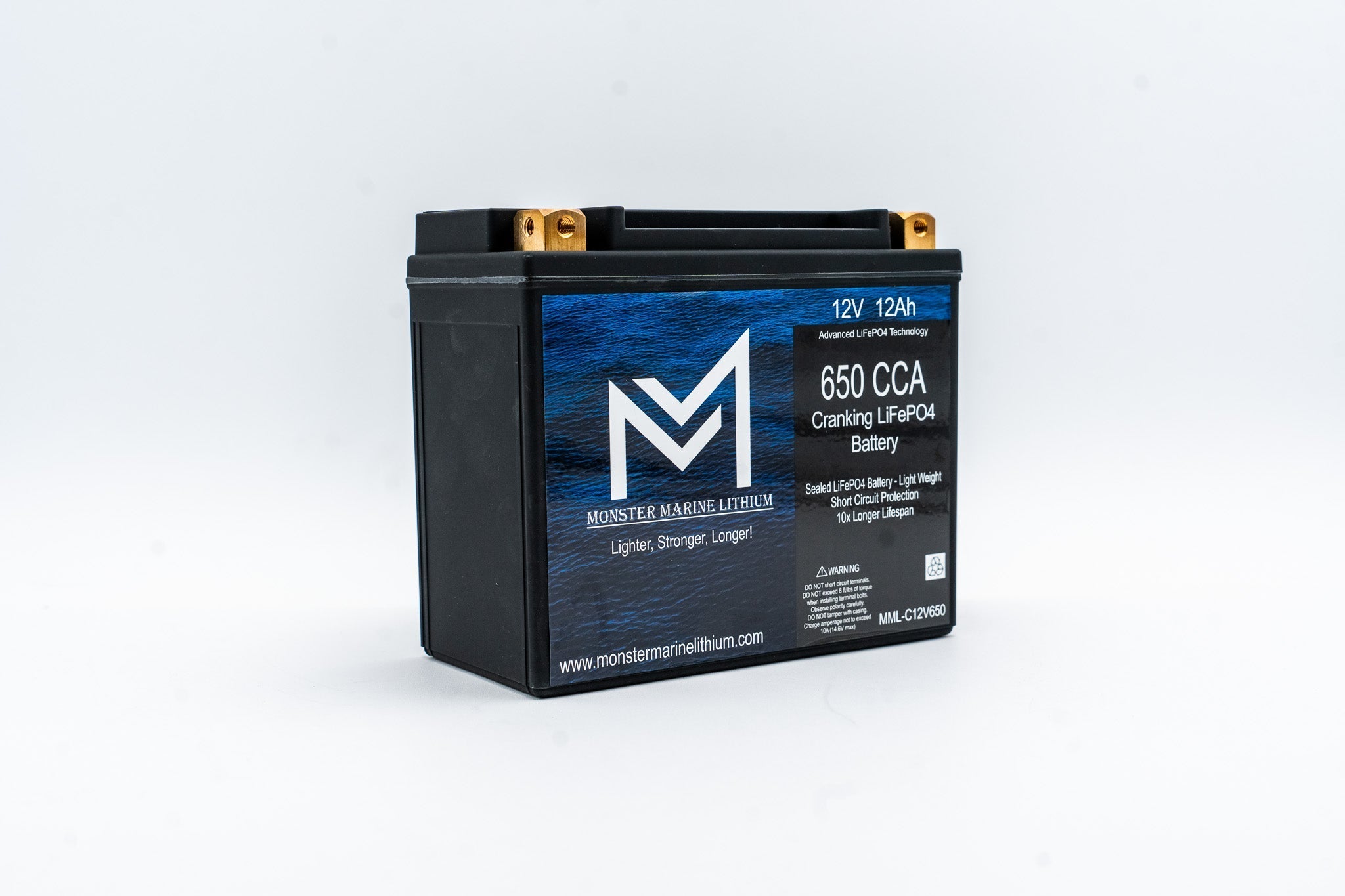 650CCA 12V 12AH Cranking Lithium Battery, , Monster Marine Lithium, at Festive Water Paddlesports