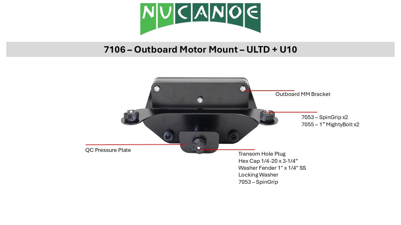 7106 - Outboard Motor Mount - U10 + ULTD, , NuCanoe Inc, , , at Festive Water Paddlesports