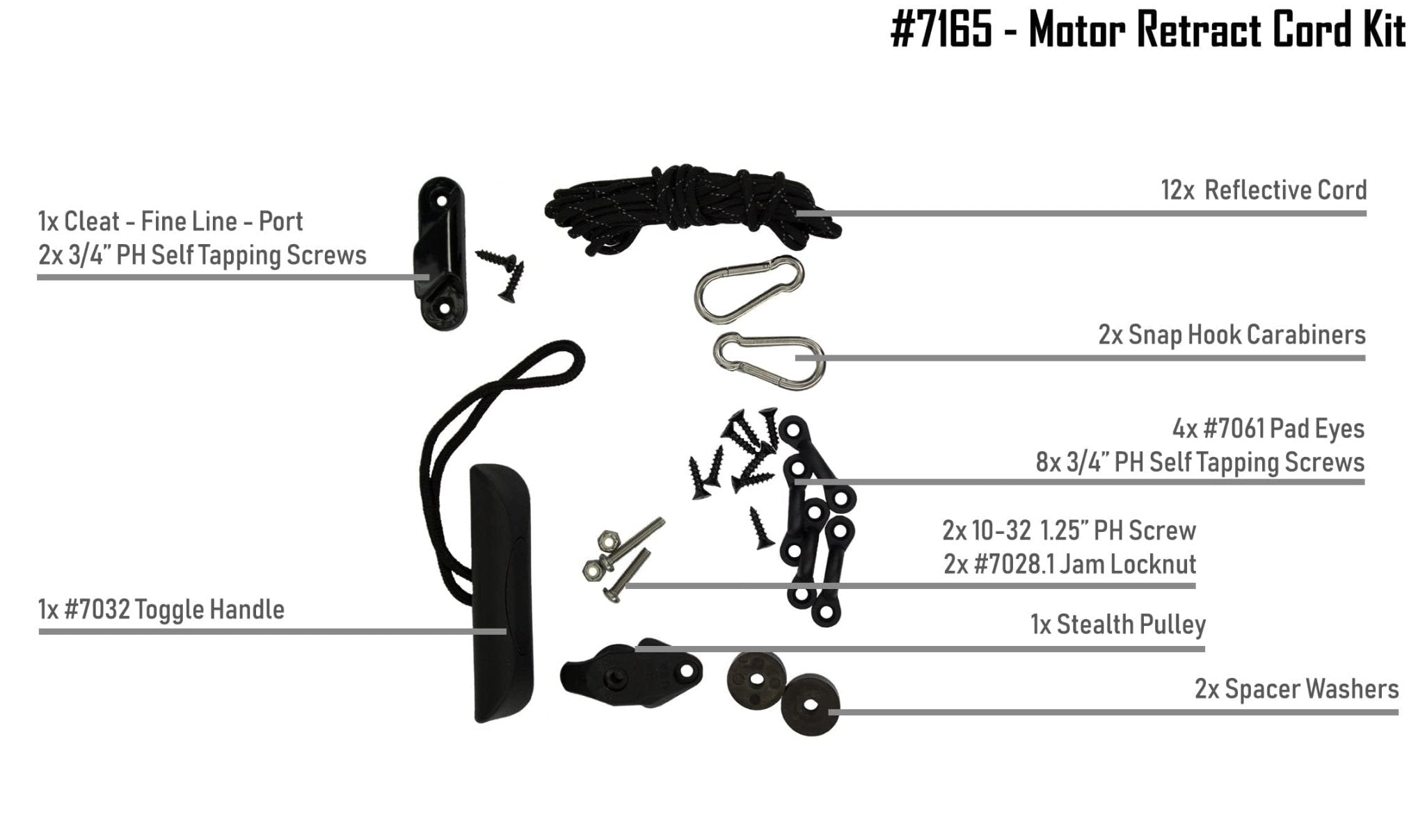 7165 - Transom Motor Retract Kit, , NuCanoe Inc, , , at Festive Water Paddlesports