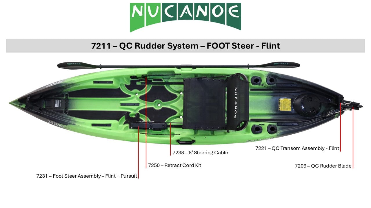 7211 - QC Rudder System - F10 - Foot Steer, , NuCanoe Inc, , , at Festive Water Paddlesports