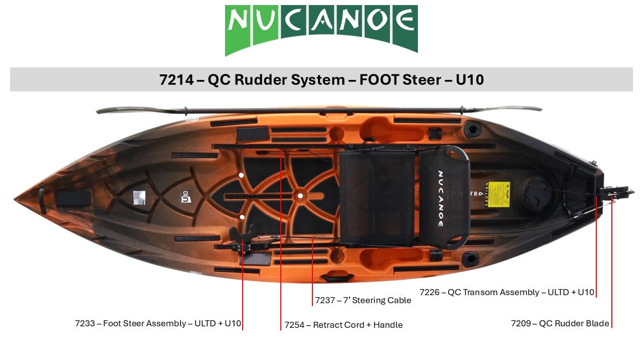 7215 - QC Rudder System - FOOT Steer - U10, , NuCanoe Inc, , , at Festive Water Paddlesports