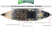 7216 - QC Rudder System - FOOT Steer - UNLIMITED, , NuCanoe Inc, , , at Festive Water Paddlesports