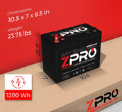 Zpro 24v 50ah Lithium Battery