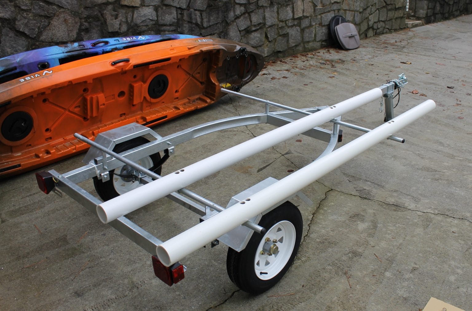 Right On  Kayak Trailer Bunks - DIY PVC tube Kit