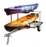 Right On Ruff-Sport Galvanized Kayak Trailer with Box Rack