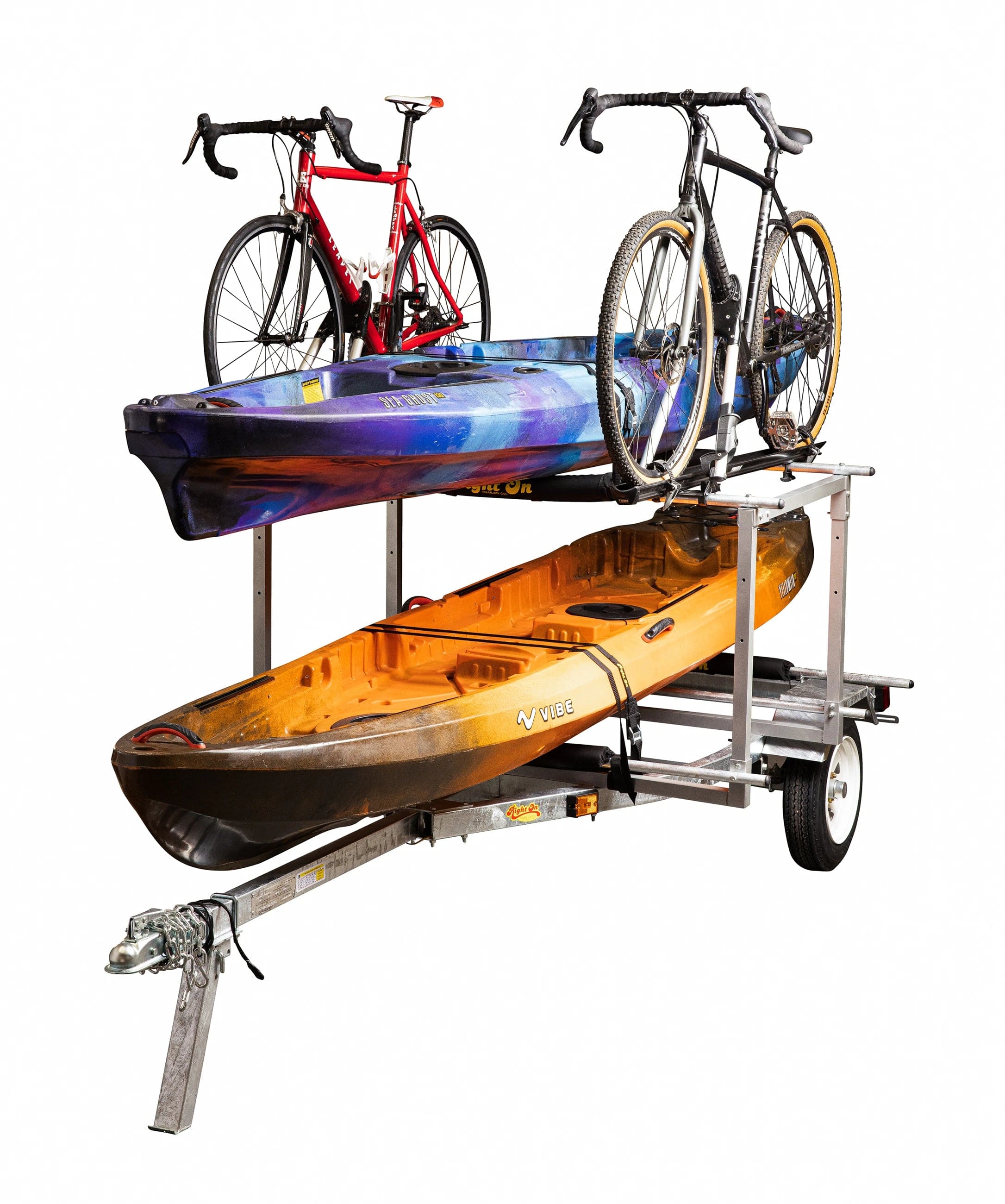 Right On Ruff-Sport Galvanized Kayak Trailer with Box Rack