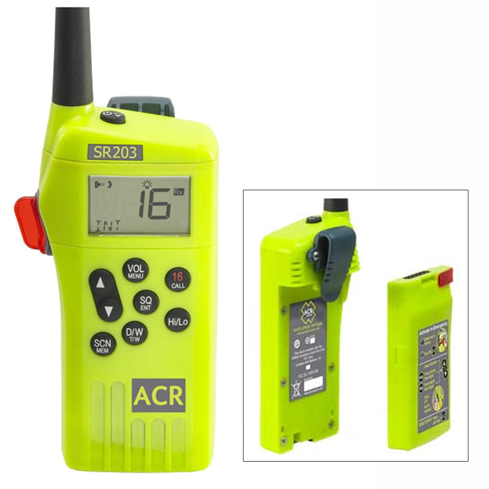 ACR SR203 VHF Handheld Survival Radio [2827], VHF - Handheld, ACR Electronics, , , at Festive Water Paddlesports