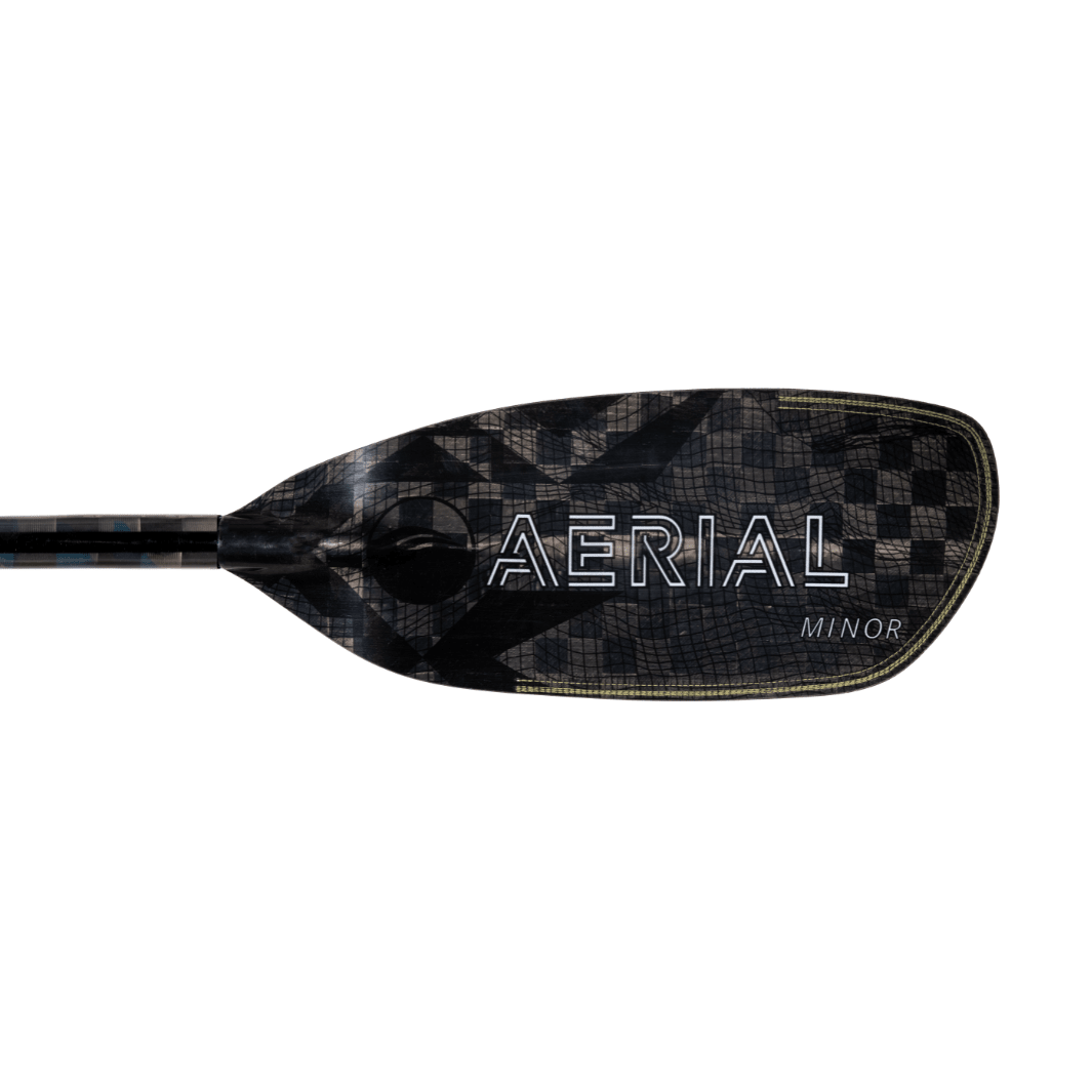 Aerial Minor Carbon 1-Piece Straight Shaft Kayak Paddle, Whitewater Paddle, Aqua Bound, 191 cm Please Select Feather Angle at Festive Water Paddlesports