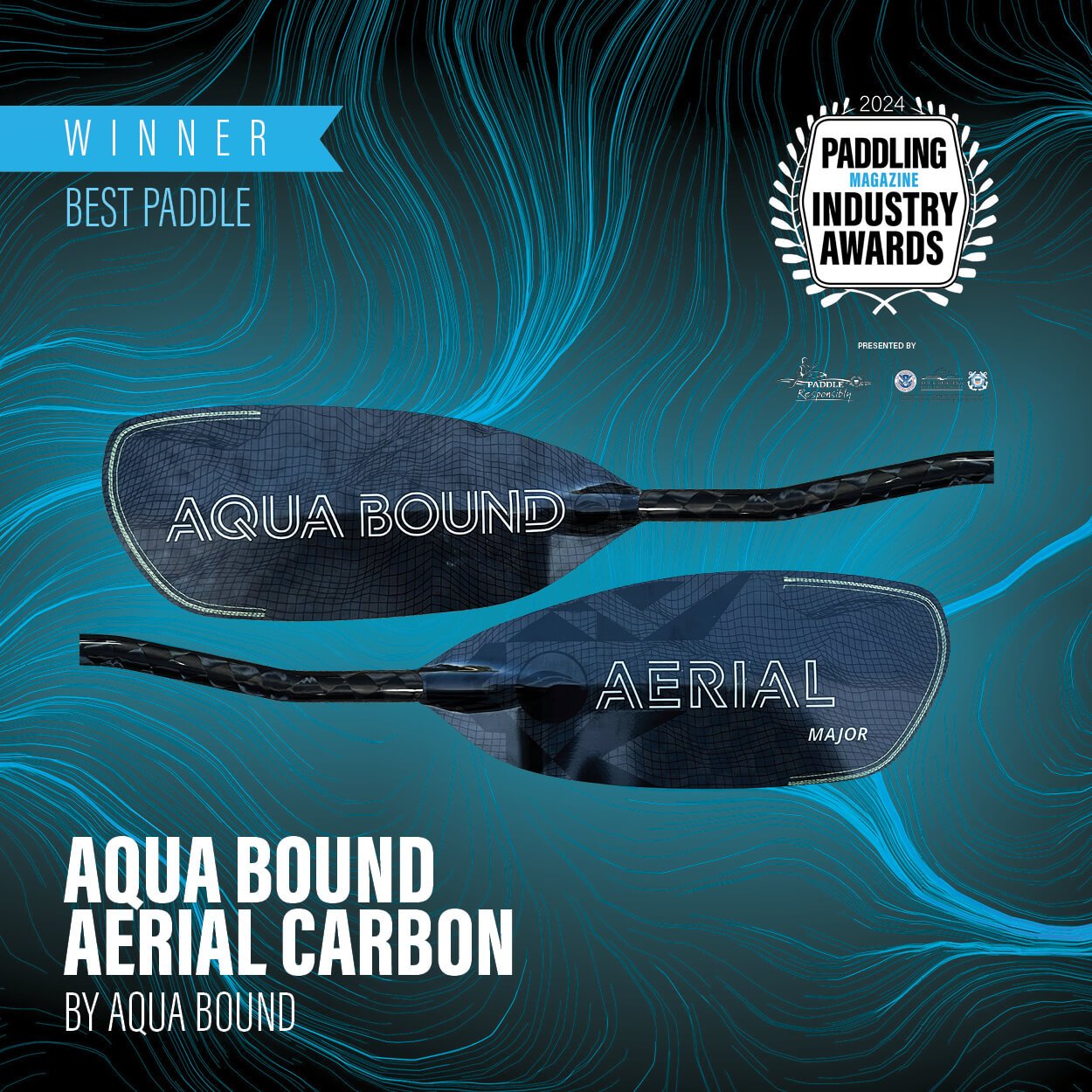 Aerial Minor Carbon 2-Piece Versa-Lok Straight Shaft Kayak Paddle, Whitewater Paddle, Aqua Bound, 191-196 cm at Festive Water Paddlesports